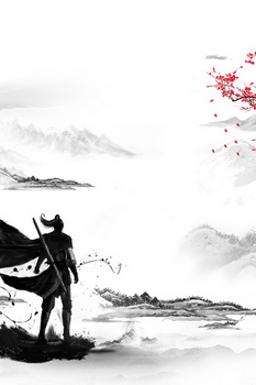2000 x 1125格式: psdjpgpsd中国水墨风江湖侠客插画像素:4724 x 2362