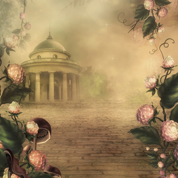 复古风花卉边框背景