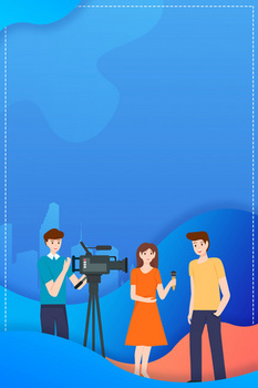新闻采访街头采访卡通背景