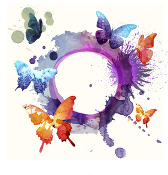 喷绘蝴蝶背景jpgai像素:2000 x 2086格式: ai创意水彩喷绘banner背景