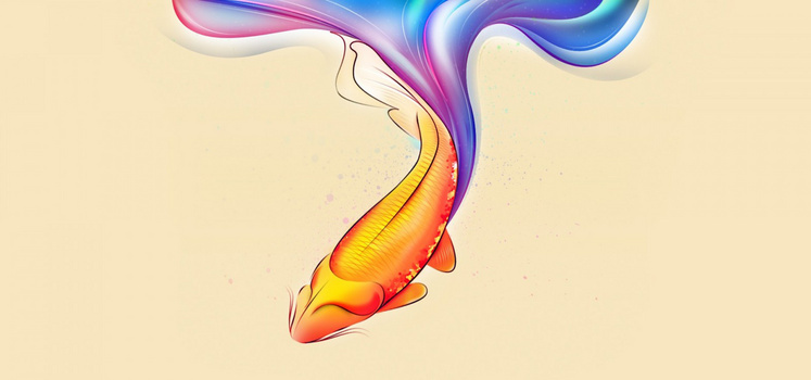 炫彩 浅色 纹理 鱼 线条 背景banner