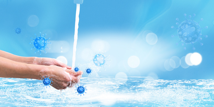 消毒防疫勤洗手病毒摄影图合成背景