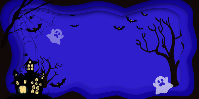 2000 x 1200格式: jpg万圣节手绘卡通幽灵恐怖背景jpg