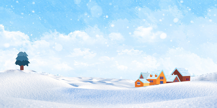 梦幻唯美冬季雪景背景