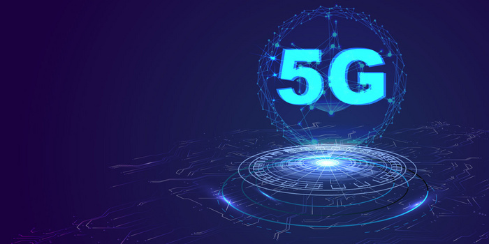 5g发光线性粒子科技背景