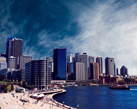 唯美城市风景建筑地产背景素材