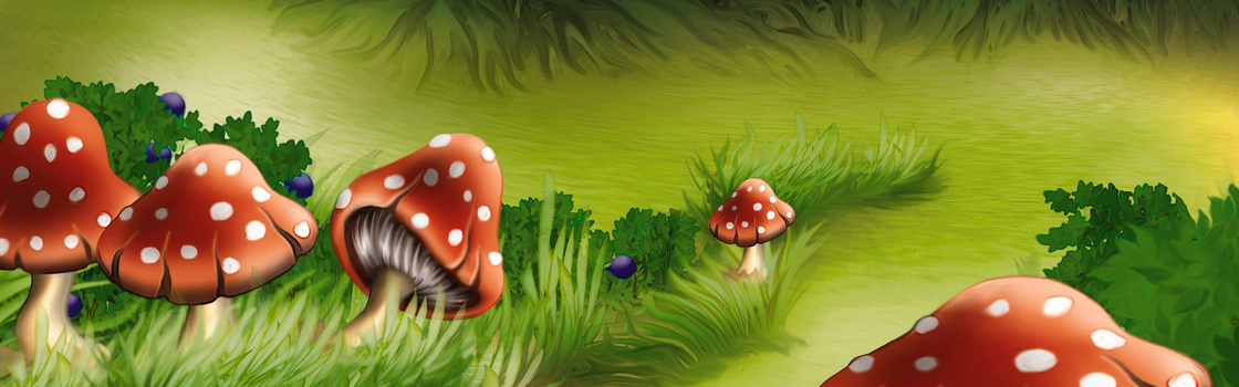 蘑菇图案的ppt模板图片