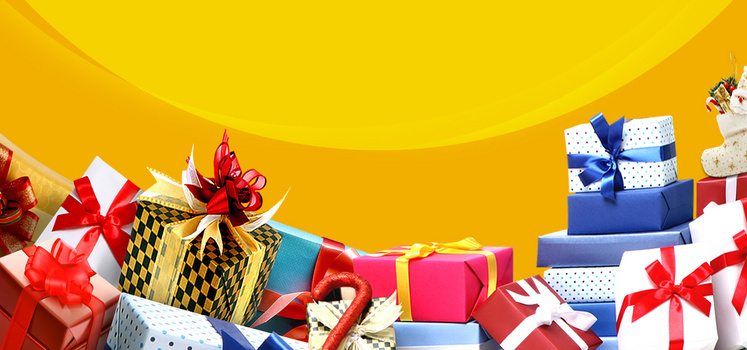 卡通扁平节日礼包背景banner