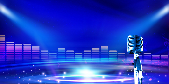 主持人大赛麦克风蓝色光效背景