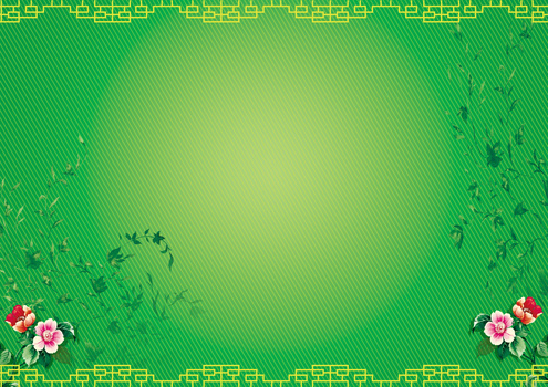小清新绿色边框背景