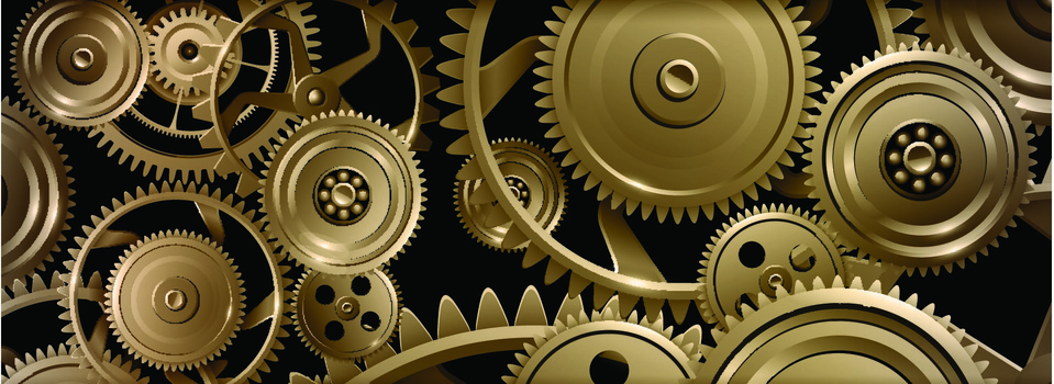 金色金属机械齿轮背景矢量素材