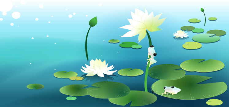 卡通荷叶背景图片素材免费下载_熊猫办公