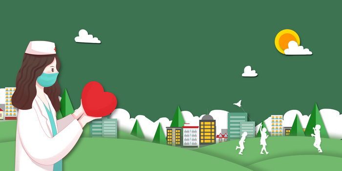 关注心理健康卡通手绘剪纸风背景