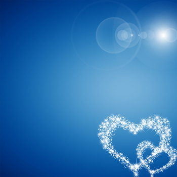 蓝色爱心背景