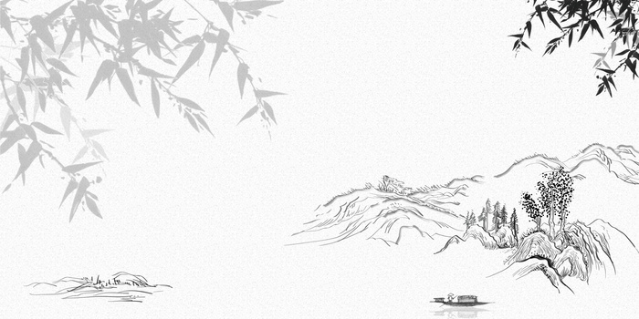 国风水墨竹子背景