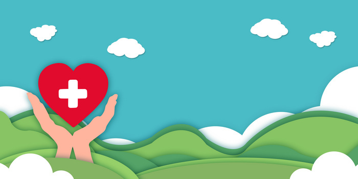 关注心理健康剪纸风背景