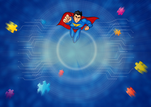 创意超人蓝色科技背景