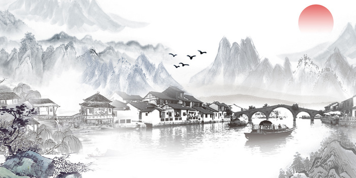 水墨中国风建筑