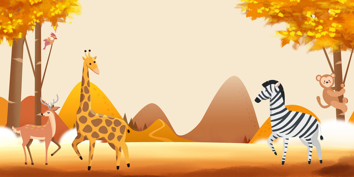 卡通手绘世界野生动植物日背景