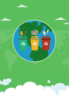 创意简约绿色垃圾分类背景