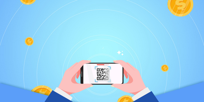 移动手机支付便捷科技扁平生活背景