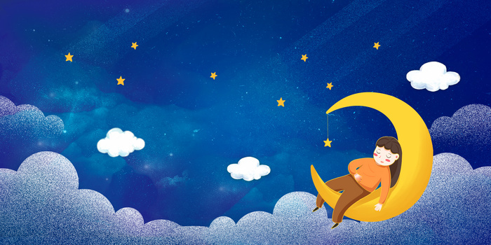 卡通手绘梦幻世界睡眠日宣传背景
