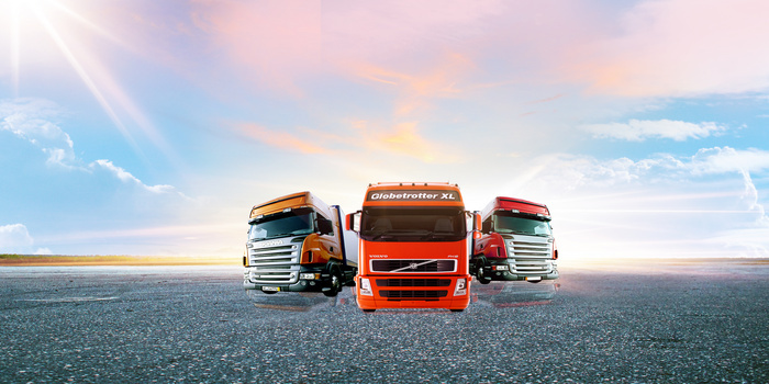 物流运输卡车货车摄影图合成背景