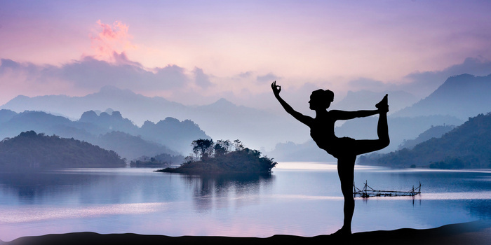 健康生活瑜伽背景素材