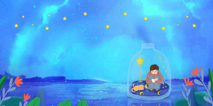 保护自闭症插画简约背景