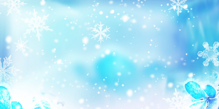 冰雪奇缘清新雪花冬季背景