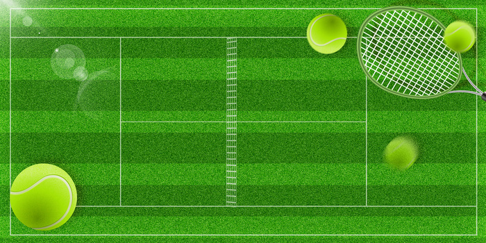 綠蔭草地網球賽場背景