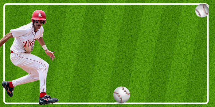 绿色创意简约草地棒球运动背景