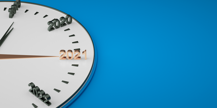 蓝色简约c4d立体质感2021年份表背景