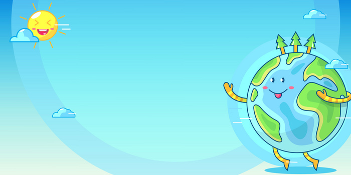 世界地球日保护环境卡通地球背景