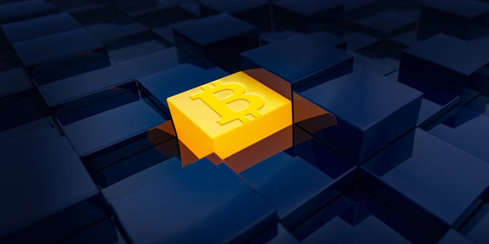 蓝色创意科技智能比特币背景