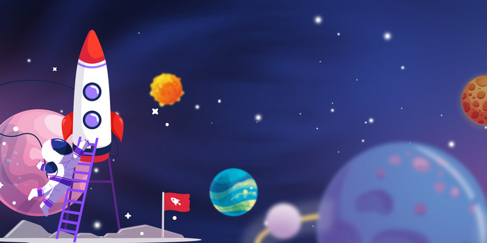 宇宙星空卡通背景图片素材下载 熊猫办公