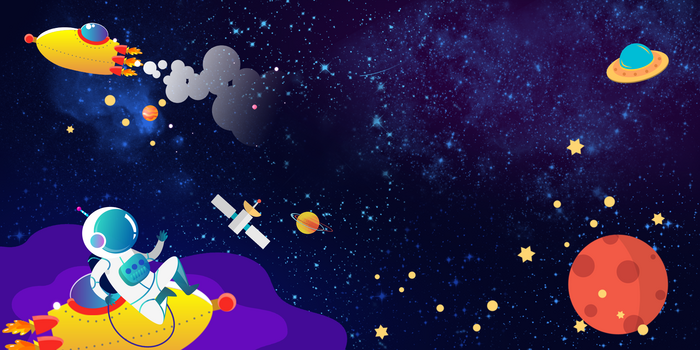 宇宙星空卡通背景图片素材下载 熊猫办公