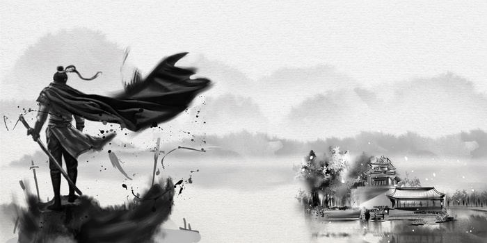 psd大气手绘水墨侠士海报背景jpgpsd像素:4724 x 2362格式: psd武览