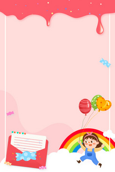儿童节可爱卡通女孩童趣背景