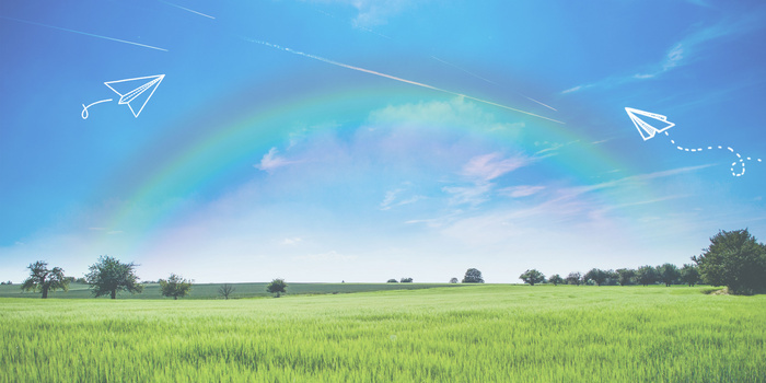 春天清新彩虹装饰