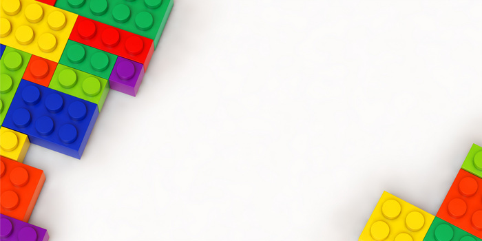 彩色简约c4d立体创意乐高积木拼图背景