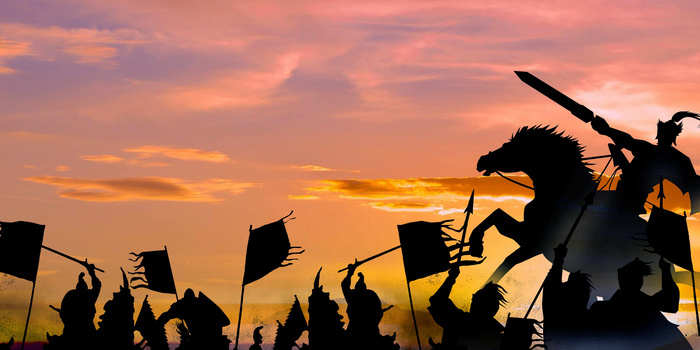 古代战场将军剑指战场摄影合成创意背景