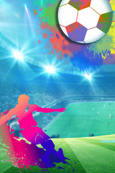 欧洲杯足球绿茵场摄影合成背景