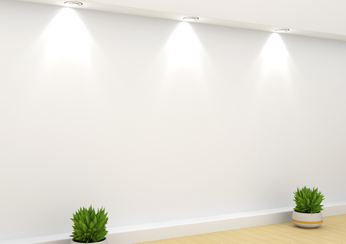 简约清新立体c4d绿植形象墙侧面视角背景