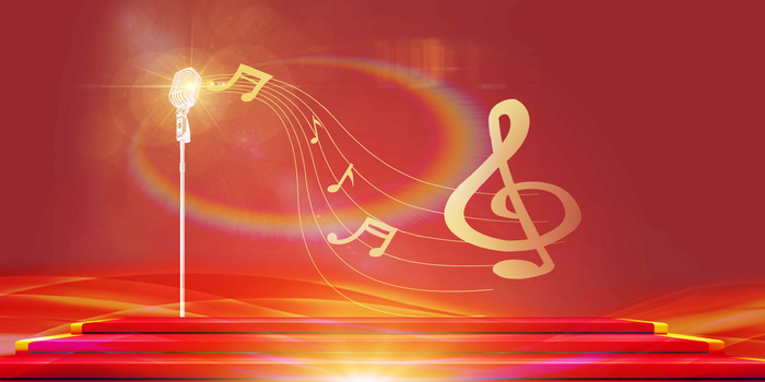 国际音乐日创意舞台麦克风音乐背景