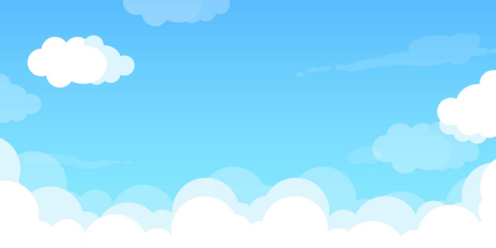 手绘卡通蓝天白云纯净背景