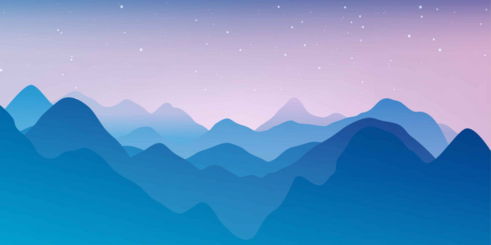 蓝紫色简约风彩色渐变山脉风景背景