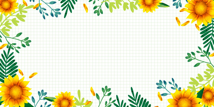 清新可爱文艺向日葵边框背景