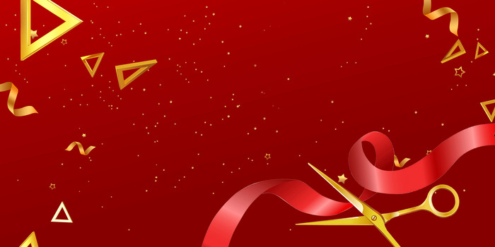 红色剪彩绸缎开幕仪式背景