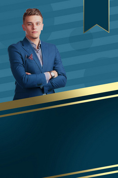 蓝色商务质感金牌讲师宣传背景